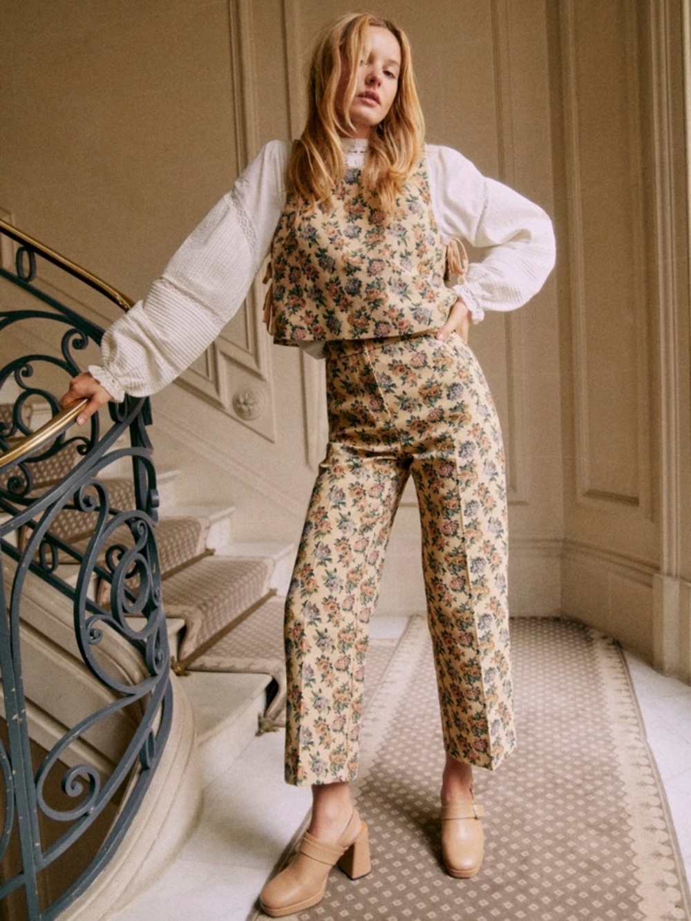Cropped Floral Pants